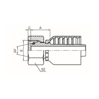 公制内螺纹24°锥带O形圈重系列 ISO 12151-2 DIN 3865 20511-RW