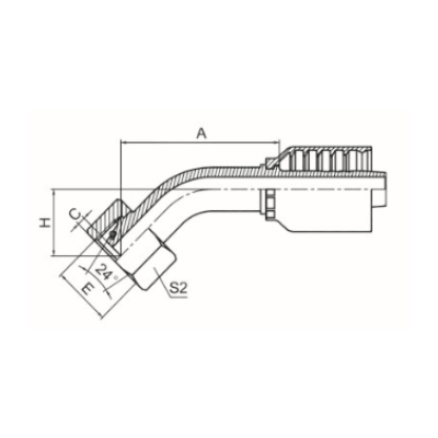 45°公制内螺纹24°锥带O形圈重系列 ISO 12151-2 DIN 3865 20541-RW