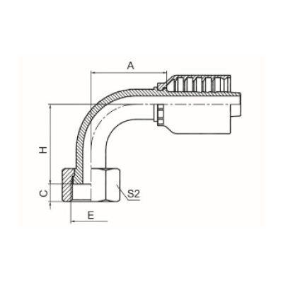 90°公制内螺纹平面 参考 REF GB/T 9065.3 20291-RW