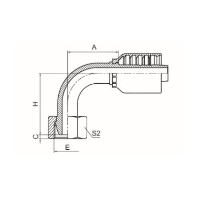 90°公制内螺纹24°球面重系列 20591C-RW