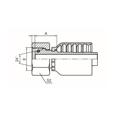 公制内螺纹24°锥带O形圈轻系列 ISO 12151-2 DIN 3865 20411-RW