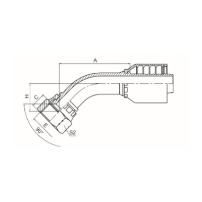 45°美制SAE内螺纹90°内锥面 SAE J513 27841-RW