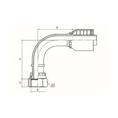 90°美制ORFS内螺纹平面 ISO 12151-1 SAE J516 24291-RW