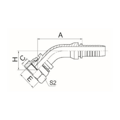 45°美制ORFS内螺纹平面 ISO 12151-1-SAE J516 24241