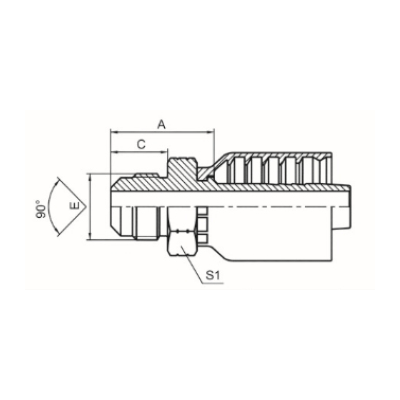 美制SAE外螺纹90°外锥面 SAE J513 17811-RW