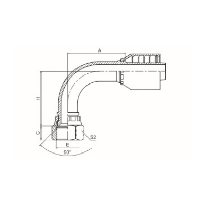 90°美制SAE内螺纹90°内锥面 SAE J513 27891-RW