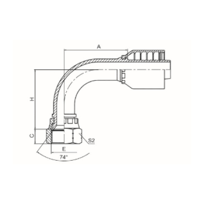 90°美制JIC内螺纹74°内锥面 SAE J514 26791-RW