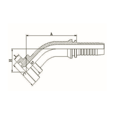  ​45° SAE 法兰 6000PSI ISO 12151-3-SAE J516 87642