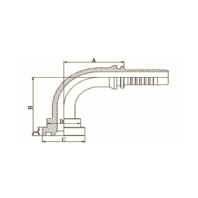 ​90° SAE 法兰 6000PSI ISO 12151-3-SAE J516 87692