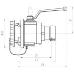                 型号  通径  末端连接  重量  D  L1  L2  SW  S1  S2  S3     （kg） (mm) (mm) (mm) (mm) (mm) (mm) (mm)  TK DN 25 G 1" 1,8 91 88 108 32 70 138 173  TK DN 38 G 1 1/2" 2,9 107 108 137 50 77 138 183  TK DN 50 G 2" 4,8 133 141 172 - 122 169 225  TK DN 80 G 3" 17,6 209 230 273 - 187 306 396    产品：干式快速接头TK系列  品牌：Roman Seliger 工业接头 干式快速接头  简介：Roman Seliger干式快速接头TK系列，适用于流体介质装卸和输送转运的各种场合